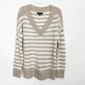 American Eagle Jegging Fit Striped Fuzzy Striped Sweater Size Small Oversized